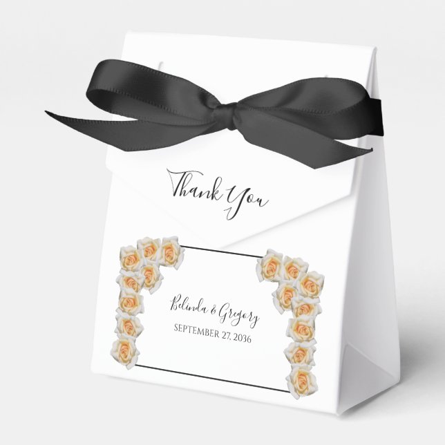 Caja Para Regalos Boda Rosas naranjas (Front Side)