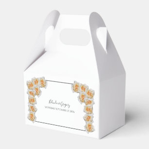 Caja Para Regalos Boda Rosas naranjas