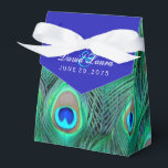 Caja Para Regalos Boda Royal Blue Peacock<br><div class="desc">Elegante azul verde azulado y verde esmeralda vibrante,  cajas reales azules para la boda pavo real. Puedes añadir texto en el estilo de letra,  tamaño y color de tu elección en esta hermosa caja azul verde azulada de bienvenida.</div>