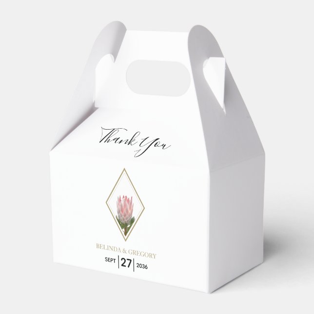 Caja Para Regalos Boda Rustic King Protea (Front Side)