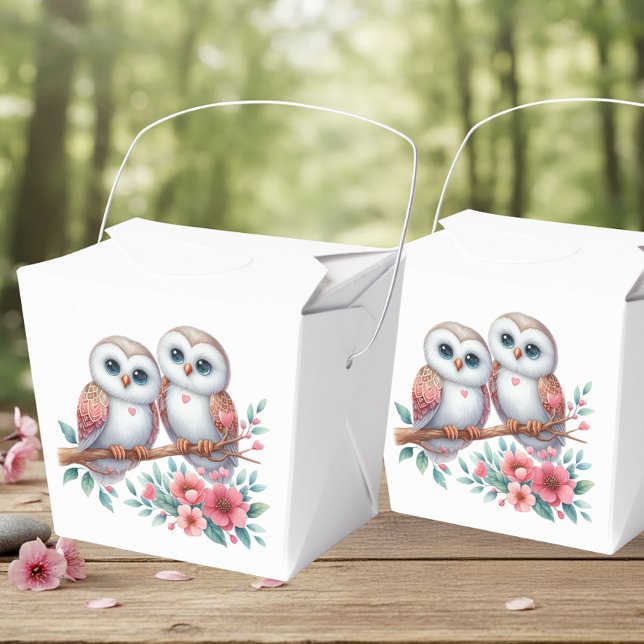 Caja Para Regalos Boda Rústica Boho de Bosque de Búhos (Subido por el creador)