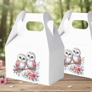 Caja Para Regalos Boda Rústica Boho de Bosque de Búhos