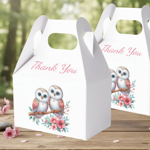 Caja Para Regalos Boda Rústica Boho de Bosque de Búhos Agradecimient