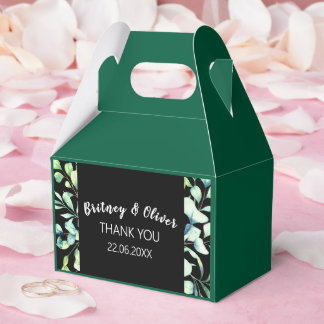 Caja Para Regalos Boda Rústica Botánica con Verde de Eucalipto