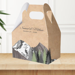 Caja Para Regalos Boda rústica en el bosque de montaña Kraft