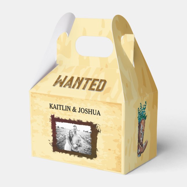 Caja Para Regalos Boda Rústica Occidental 🤠 Foto Deseada (Front Side)