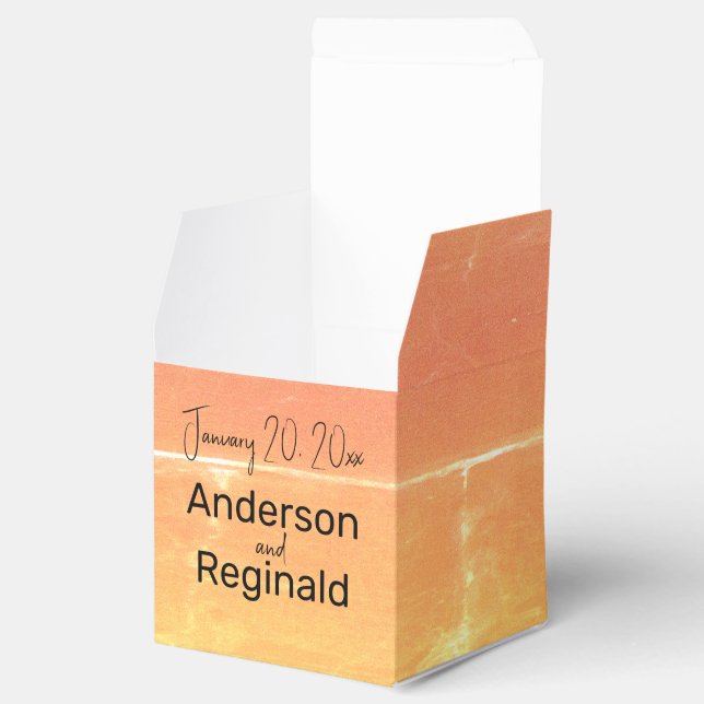 Caja Para Regalos Boda Rústico Casual Yellow Peach (Abierto)