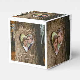 Caja Para Regalos Boda Rústico de fotografía de corazón de corteza d