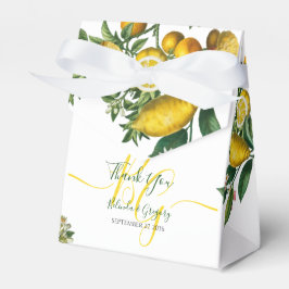 Caja Para Regalos Boda Rústico de Limón Amarillo y Vegetación Foliag