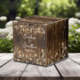 Caja Para Regalos Boda Rústico de Madera Floral Floral Blanco