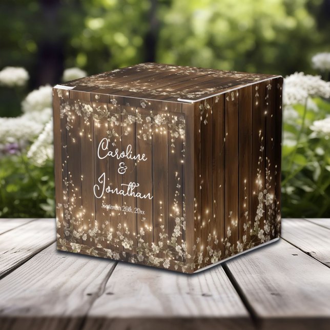 Caja Para Regalos Boda Rústico de Madera Floral Floral Blanco (Subido por el creador)