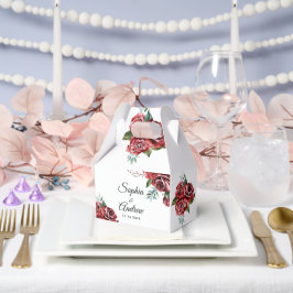 Caja Para Regalos Boda Rústico de Marsala Red Rose