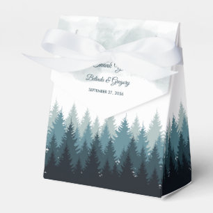 Caja Para Regalos Boda Rústico del bosque acuático del árbol del pin