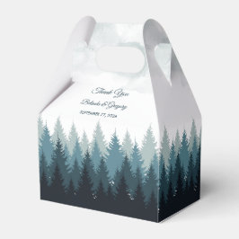 Caja Para Regalos Boda Rústico del bosque acuático del árbol del pin