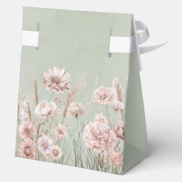 Caja Para Regalos Boda Sage Green y Pink Wildflowers