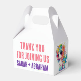 Caja Para Regalos Boda sinusal del arco iris rosa morado de Unicorn