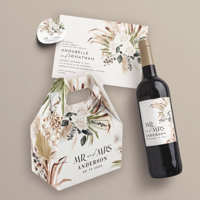 Caja Para Regalos Boda Sr. Pampas eucalyptus fiesta boho moderno (Subido por el creador)