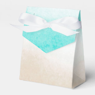 Caja Para Regalos Boda sutil de playa con acuarela en verde azulado 