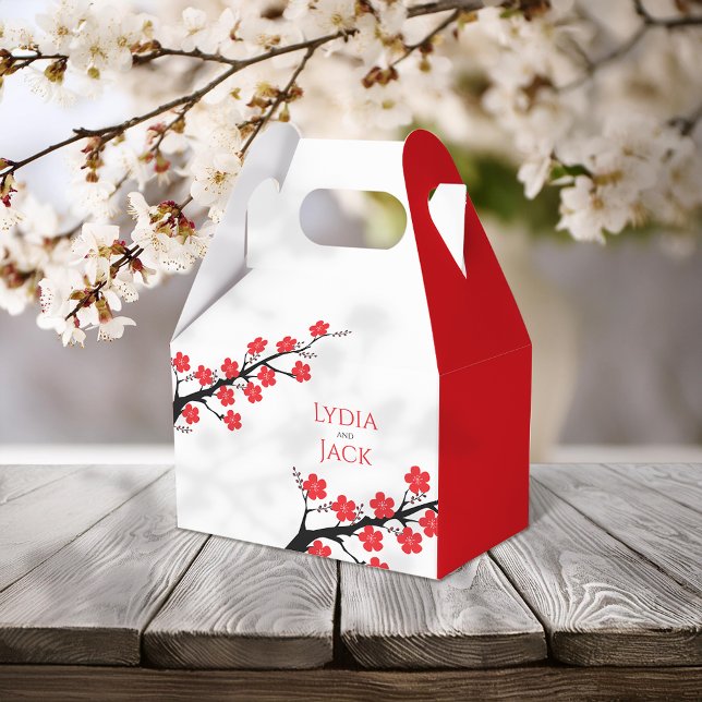 Caja Para Regalos Boda Temático de la Flora de Cerezo Rojo (Subido por el creador)
