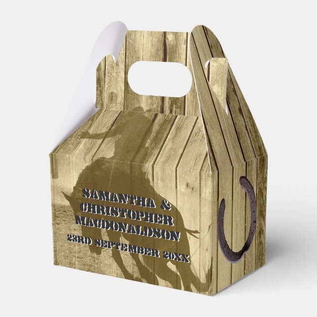 Caja Para Regalos Boda temático de rancho de vaqueros del oeste del  (Front Side)