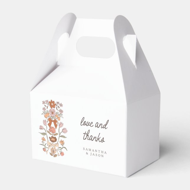 Caja Para Regalos Boda Terracotta Bows Florals (Front Side)
