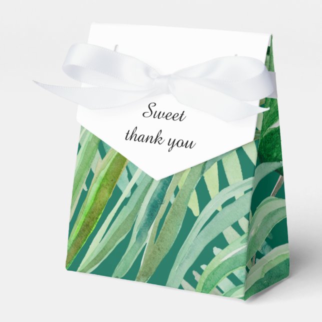 Caja Para Regalos boda tropical de vegetación esmeralda (Front Side)