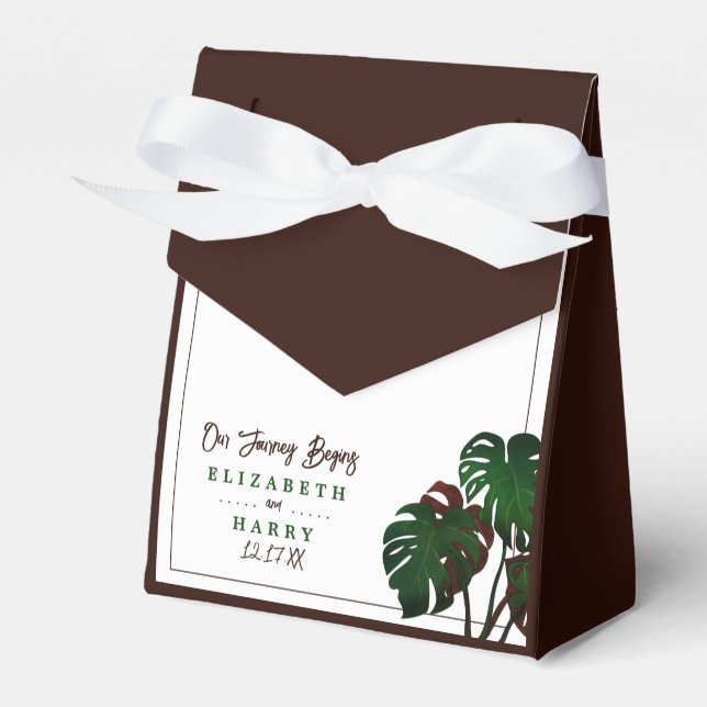 Caja Para Regalos Boda Tropical Monstera Beach (Front Side)