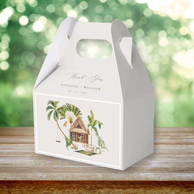 Caja Para Regalos Boda Tropical Palm Tree Gracias (Subido por el creador)