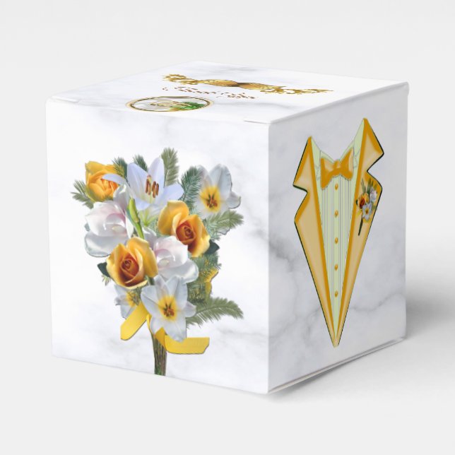 Caja Para Regalos Boda Tropical Romántico (Costado Anverso)