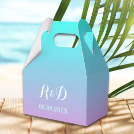 Caja Para Regalos boda turquesa rosa oscuro de primavera moderna