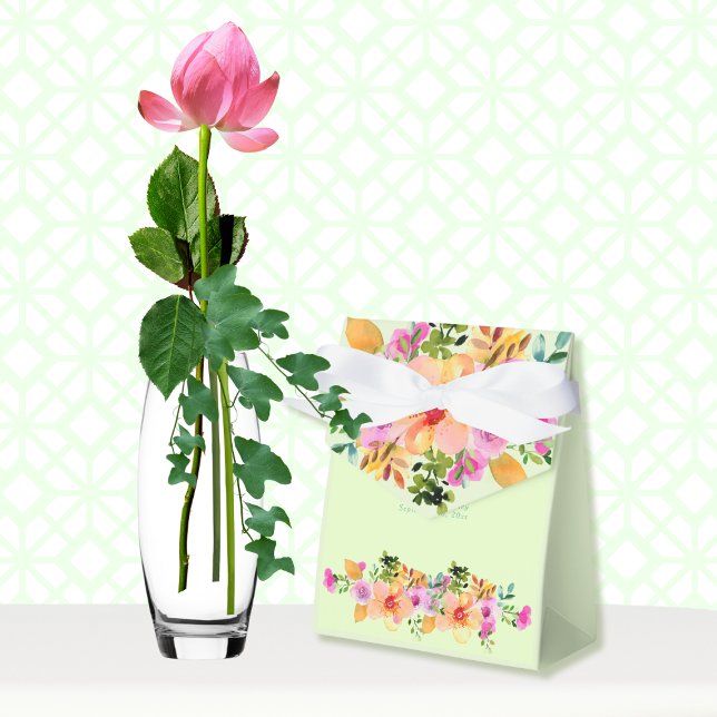 Caja Para Regalos Boda veraniego de primavera de Moda floral rosada  (Subido por el creador)
