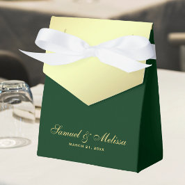 Caja Para Regalos Boda verde de Relieve metalizado dorado falso