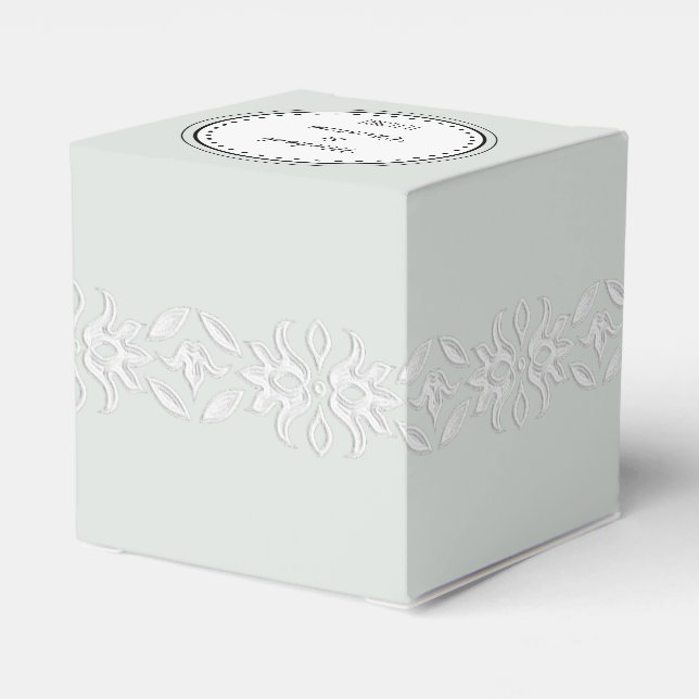 Caja Para Regalos Boda verde rústico romántico (Reverso Costado)