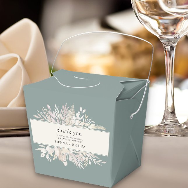 Caja Para Regalos Boda verde sabio Foliage Duet Botanical (Sage green botanical wedding favor box - Foliage Duet wedding collection)
