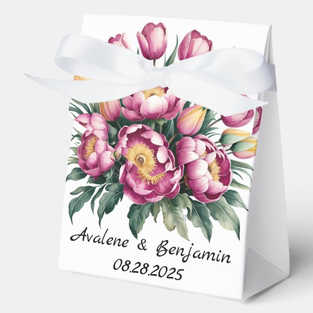 Caja Para Regalos Boda Vibrante de Armonía Floral (Anverso)