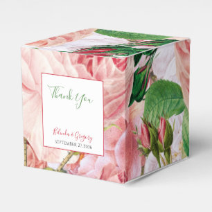 Caja Para Regalos Boda Vintage Floral & Botánico Rosa Rosa Rosada