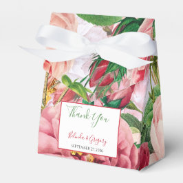 Caja Para Regalos Boda Vintage Floral & Botánico Rosa Rosa Rosada