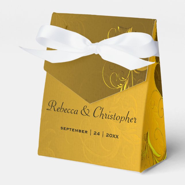 Caja Para Regalos Boda Vintage Golden Elegance (Front Side)
