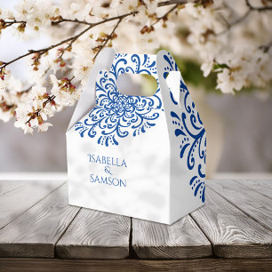 Caja Para Regalos Boda Whimsical Blue Flourish