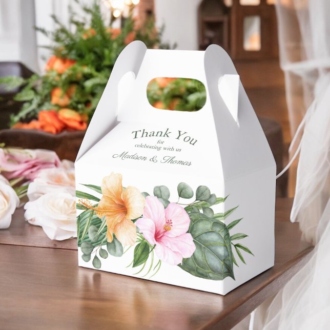 Caja Para Regalos Boda y Fiesta de la acuarela luau tropical (Subido por el creador)