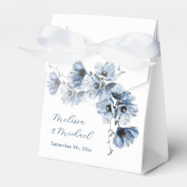 Caja Para Regalos Bodas blancas flores azules artisticas