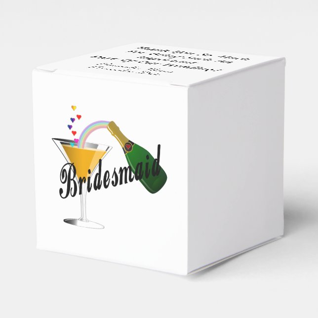 Caja Para Regalos Bodas Bridesmaids Favor Box (Costado Anverso)