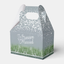 Caja Para Regalos Bodas de invierno pinos lago gris verde arte