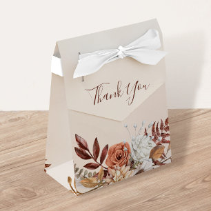 Caja Para Regalos Bodas de otoño boho flores de terracota óxido