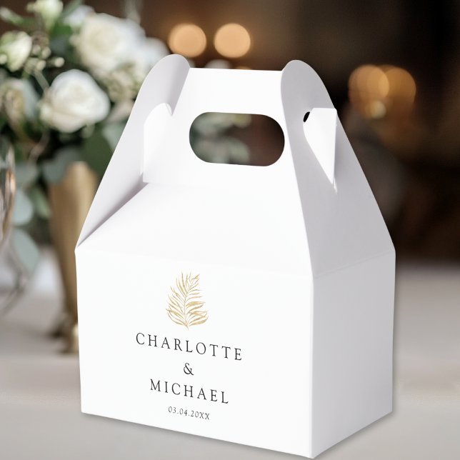 Caja Para Regalos Bodas de tendencia de plantas blancas elegantes (White Elegant Plant Trending Weddings Favor Boxes)