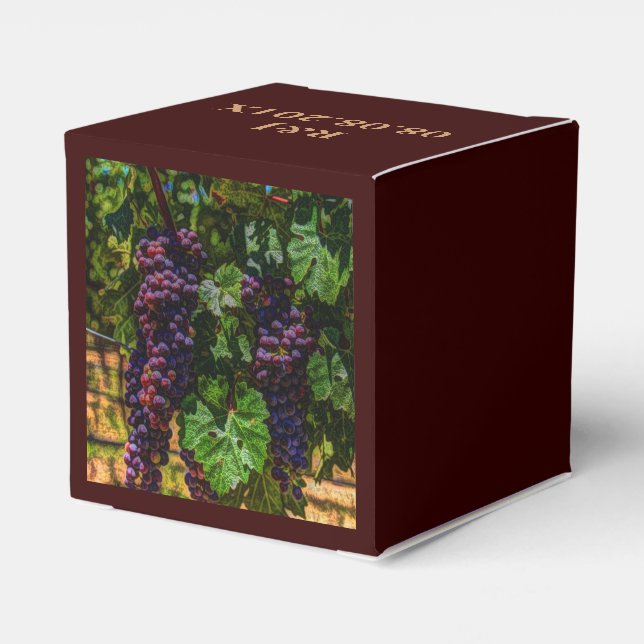 Caja Para Regalos Bodega Uvas de viñedos grapevine soleado toscano (Reverso Costado)