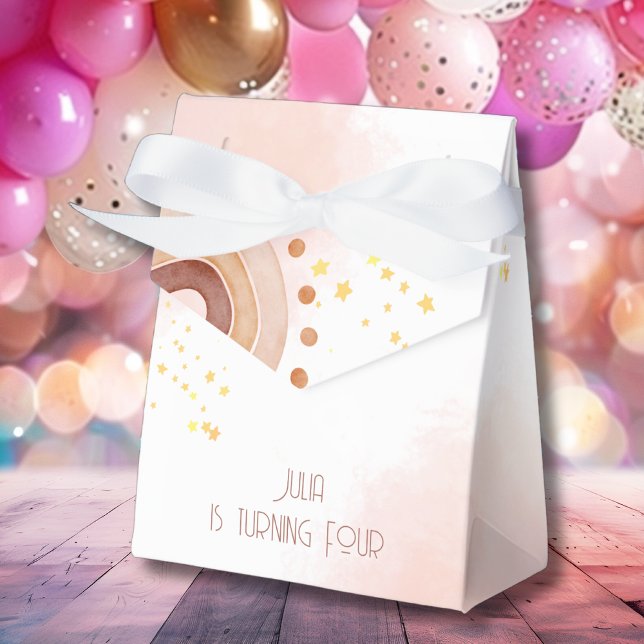 Caja Para Regalos Boho acuarela arco iris Cumpleaños (Subido por el creador)