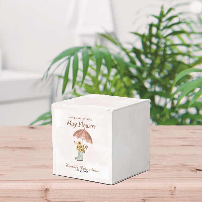 Caja Para Regalos Boho April Showers Bring May Flower Baby Shower (Subido por el creador)