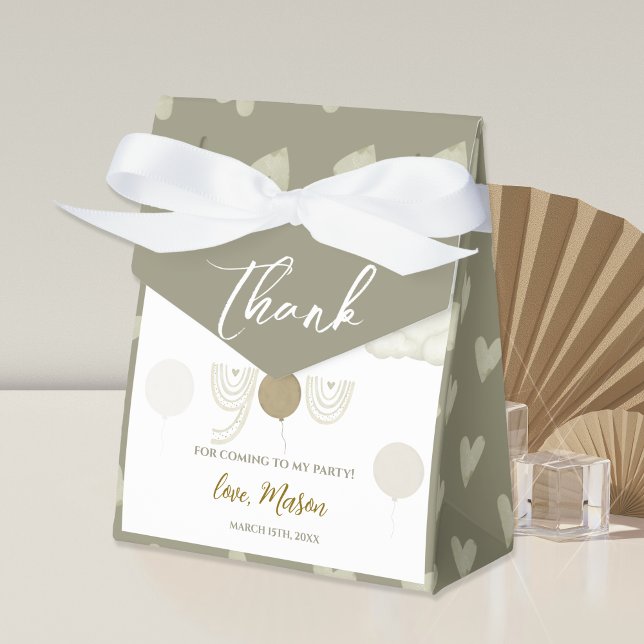 Caja Para Regalos Boho Beige Rainbow & Balloon Birthday Party (Subido por el creador)