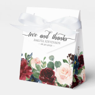 Caja Para Regalos Boho Bloom Borgoña y el amor y las gracias de la